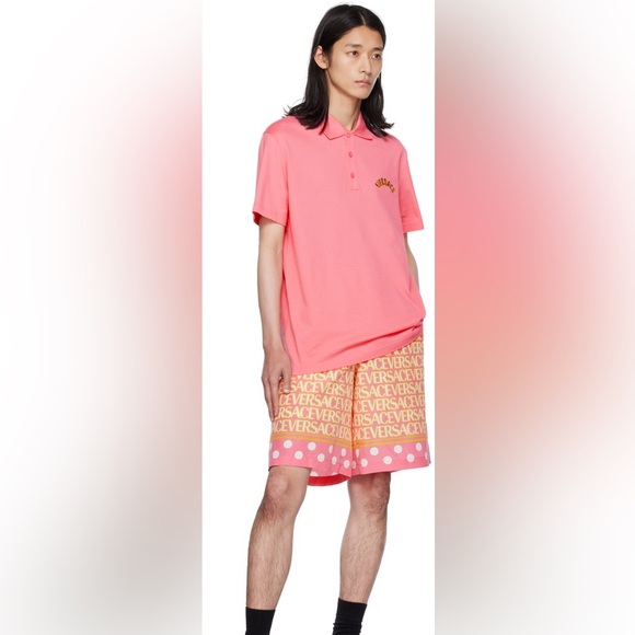 Versace Pink Polo Shirt1